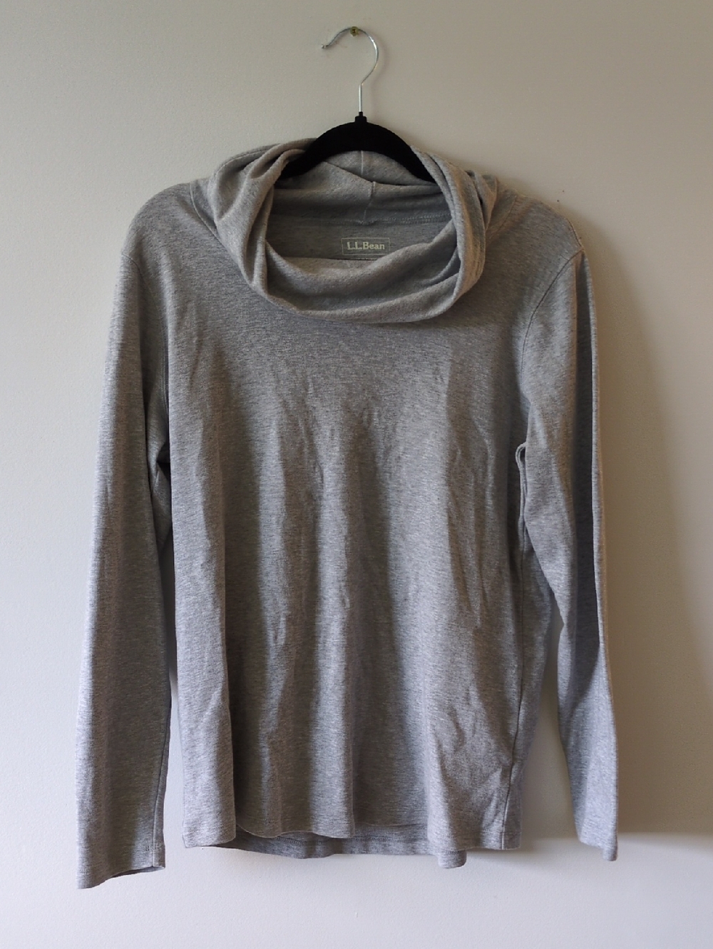 L.L. Bean Gray Cowl Neck Long Sleeve Top